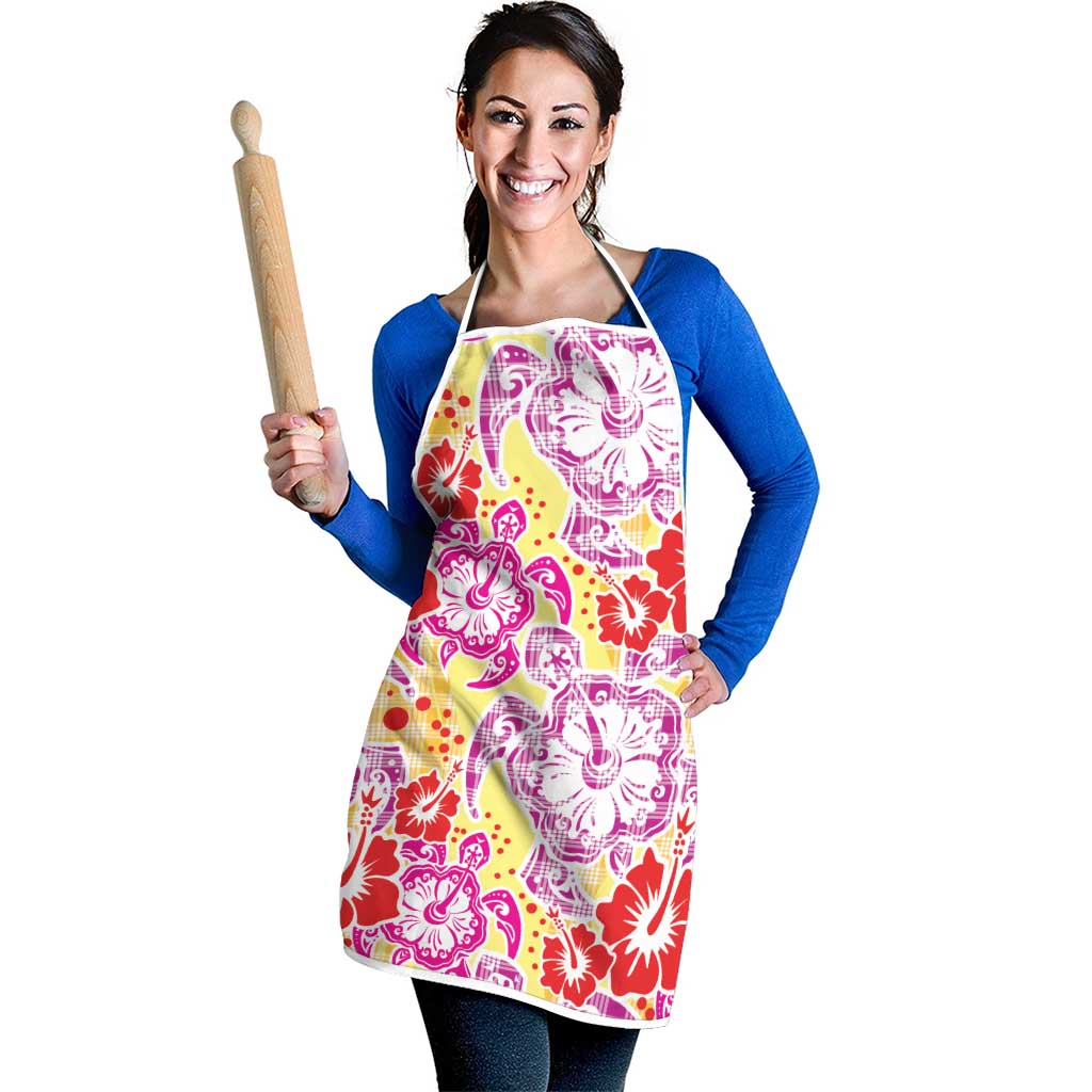 Palaka with Honu and Hibiscus Apron Hawaiian Heritage Spirit LT9 - Polynesian Pride