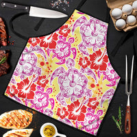 Palaka with Honu and Hibiscus Apron Hawaiian Heritage Spirit LT9 Red - Polynesian Pride