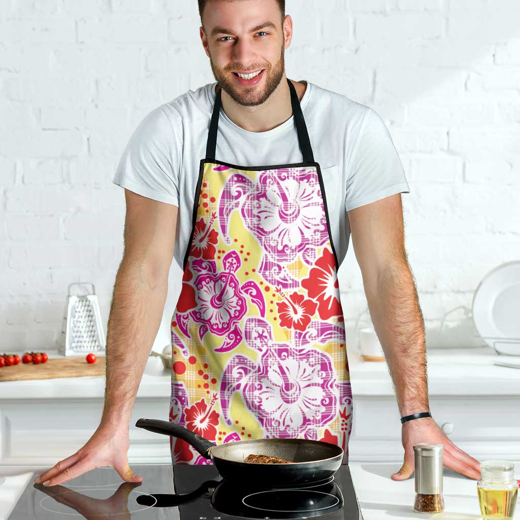 Palaka with Honu and Hibiscus Apron Hawaiian Heritage Spirit LT9 - Polynesian Pride
