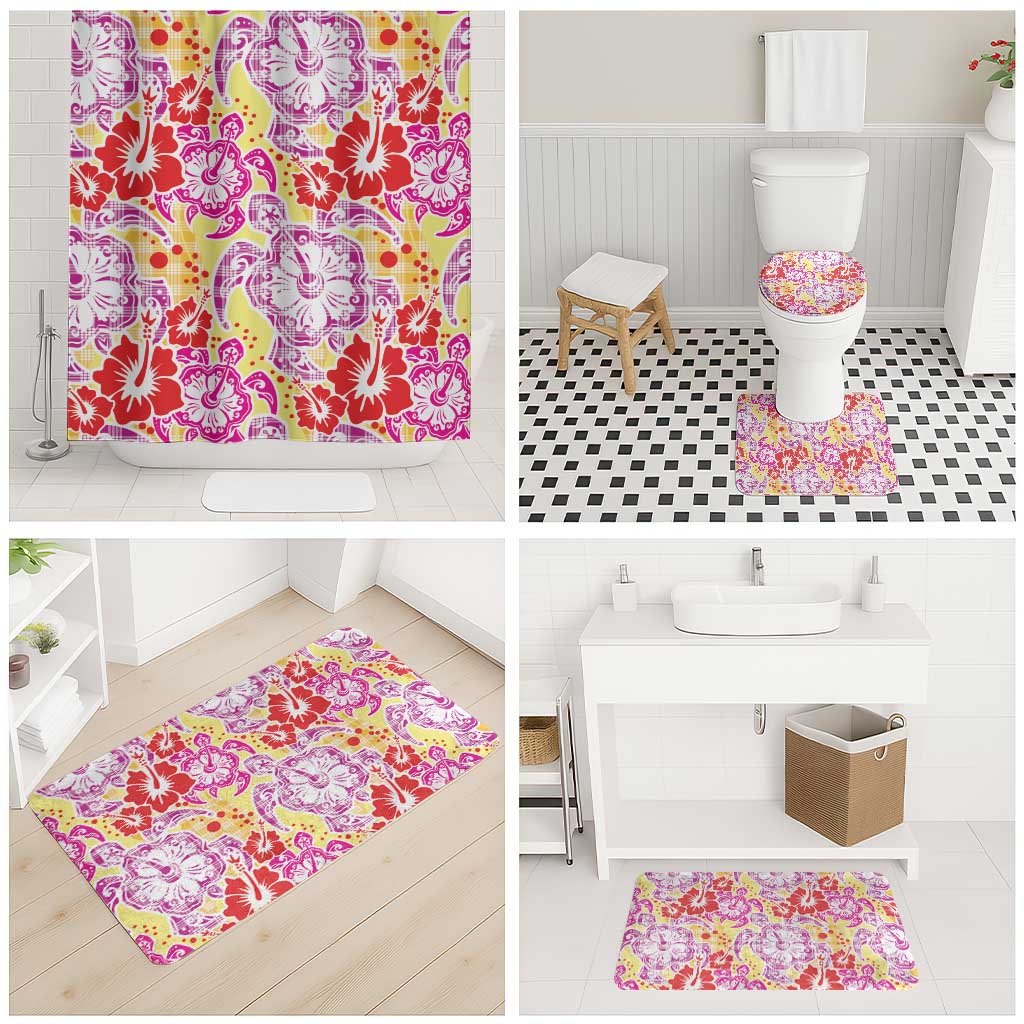 Palaka with Honu and Hibiscus Bathroom Set Hawaiian Heritage Spirit LT9 - Polynesian Pride