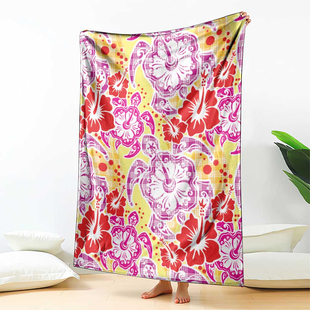 Palaka with Honu and Hibiscus Blanket Hawaiian Heritage Spirit LT9 - Polynesian Pride