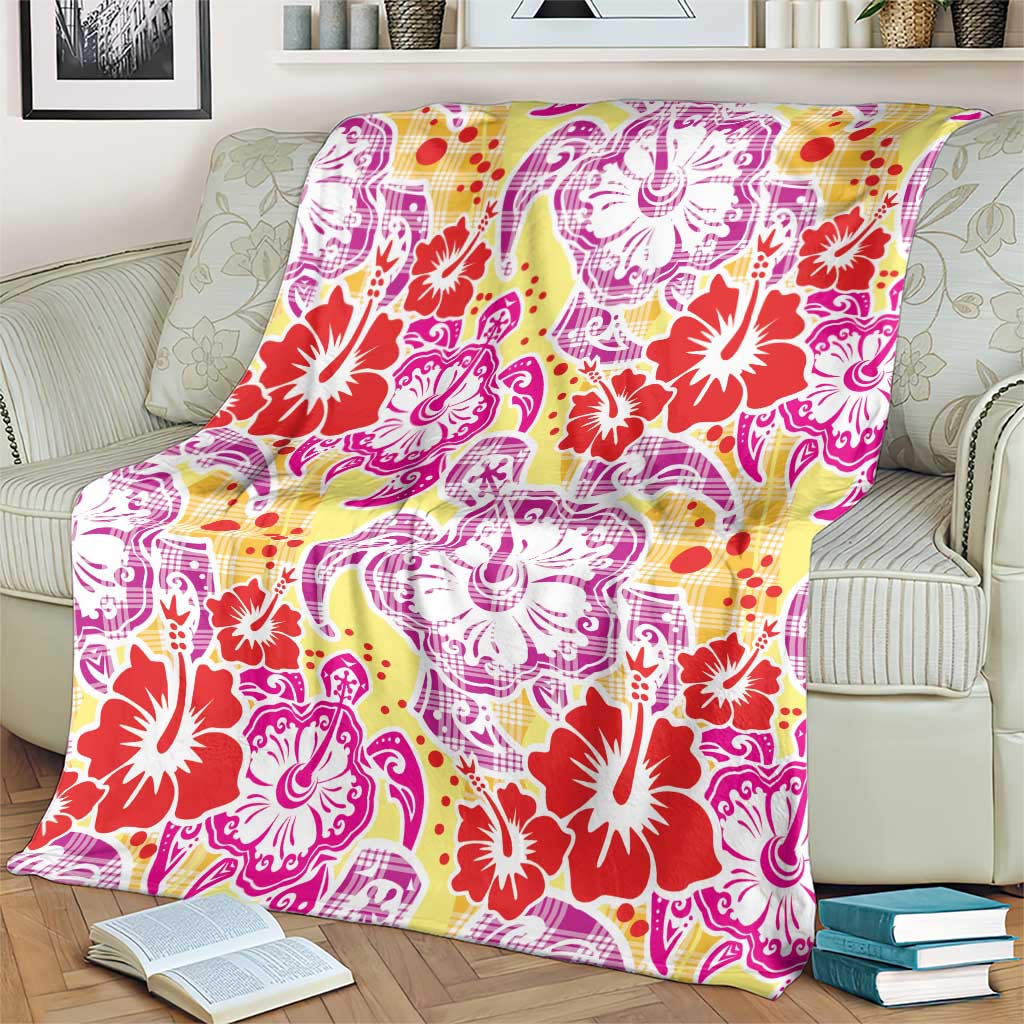 Palaka with Honu and Hibiscus Blanket Hawaiian Heritage Spirit LT9 - Polynesian Pride