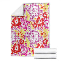 Palaka with Honu and Hibiscus Blanket Hawaiian Heritage Spirit LT9 - Polynesian Pride