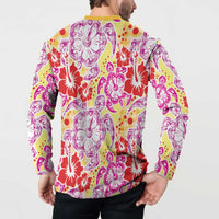 Palaka with Honu and Hibiscus Button Sweatshirt Hawaiian Heritage Spirit LT9 - Polynesian Pride