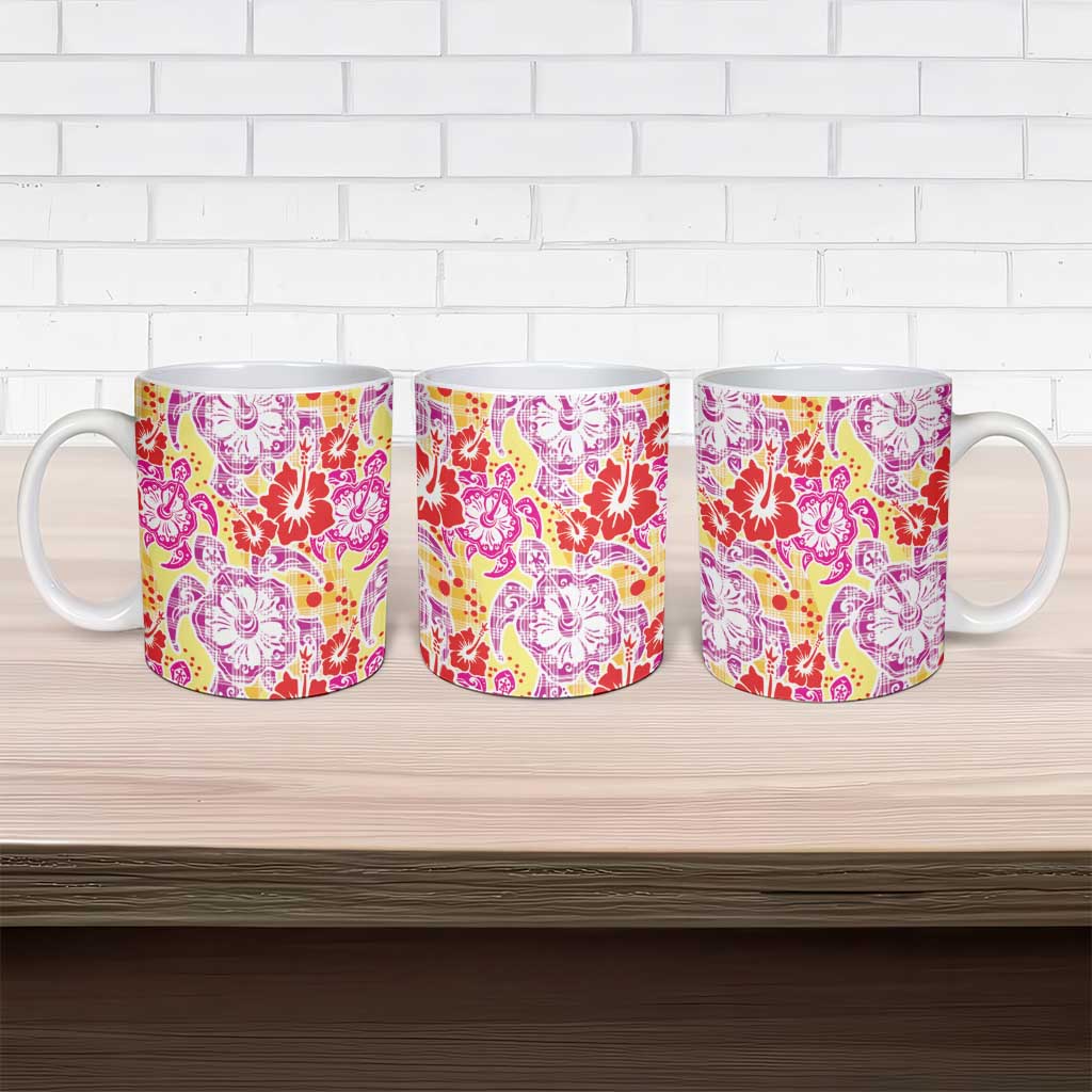 Palaka with Honu and Hibiscus Ceramic Mug Hawaiian Heritage Spirit LT9 - Polynesian Pride