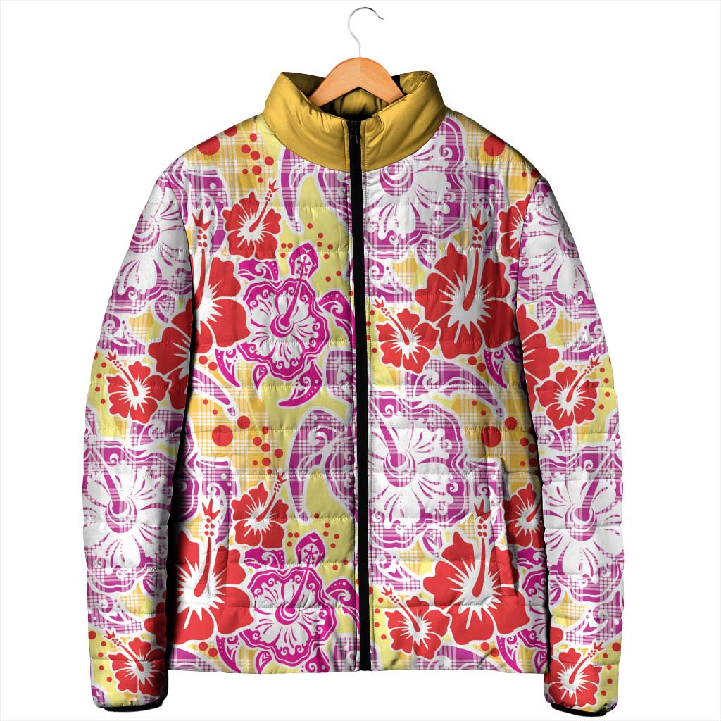 Palaka with Honu and Hibiscus Padded Jacket Hawaiian Heritage Spirit LT9 - Polynesian Pride