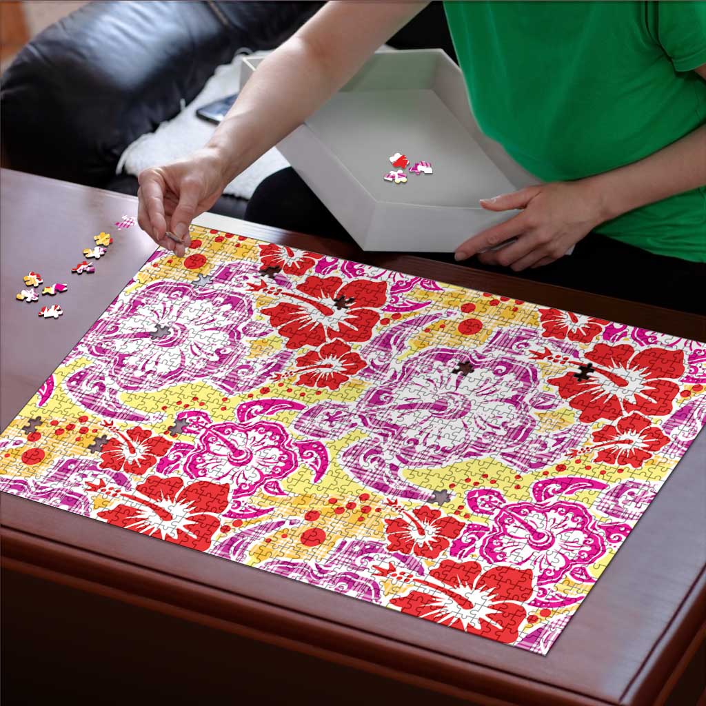 Palaka with Honu and Hibiscus Puzzle Hawaiian Heritage Spirit LT9 - Polynesian Pride