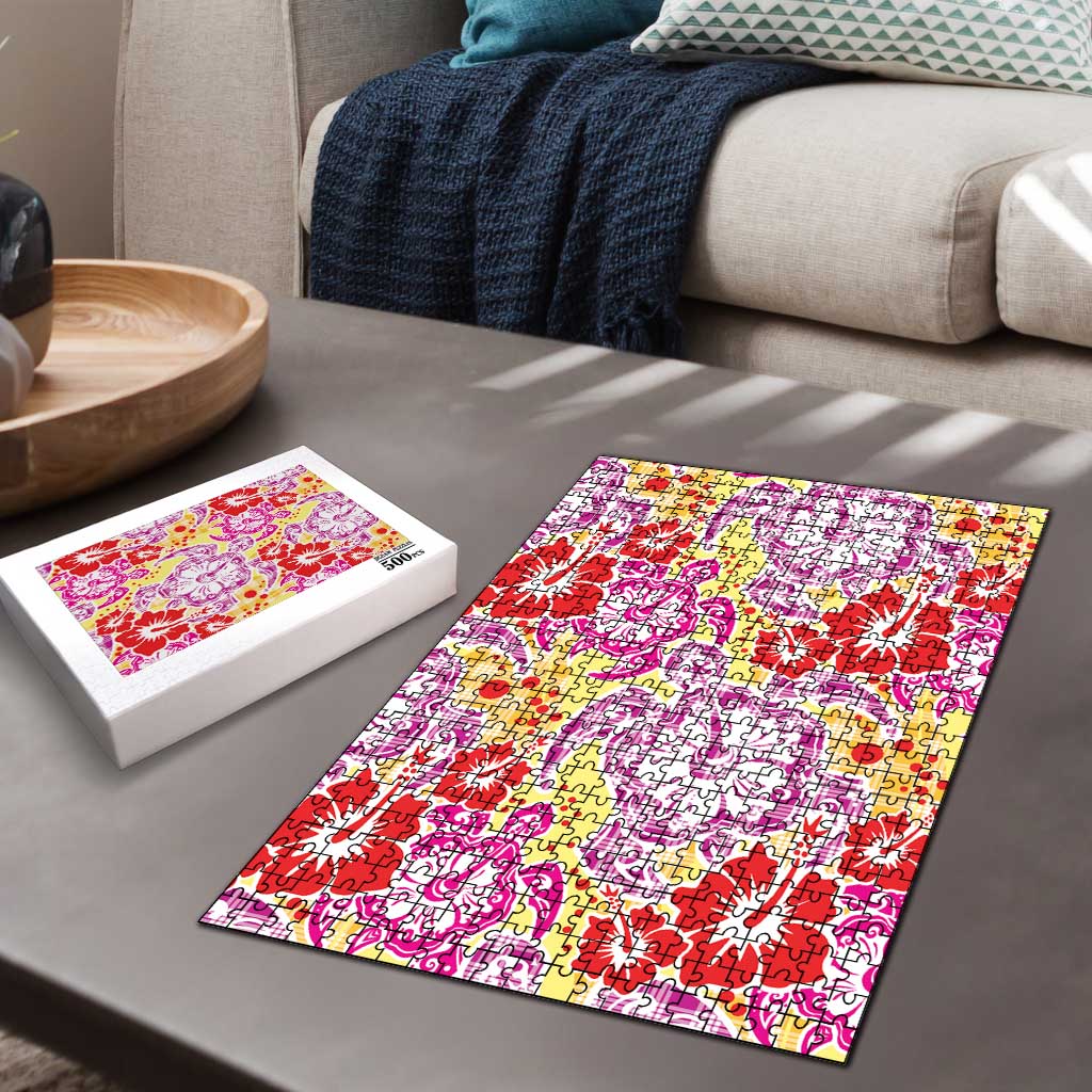 Palaka with Honu and Hibiscus Puzzle Hawaiian Heritage Spirit LT9 - Polynesian Pride