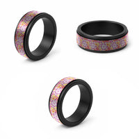 Palaka with Honu and Hibiscus Spinner Ring Hawaiian Heritage Spirit LT9 - Polynesian Pride