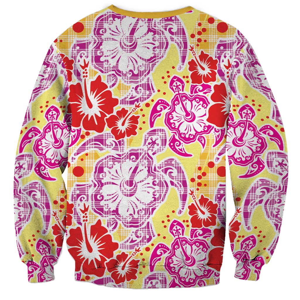 Palaka with Honu and Hibiscus Sweatshirt Hawaiian Heritage Spirit LT9 - Polynesian Pride