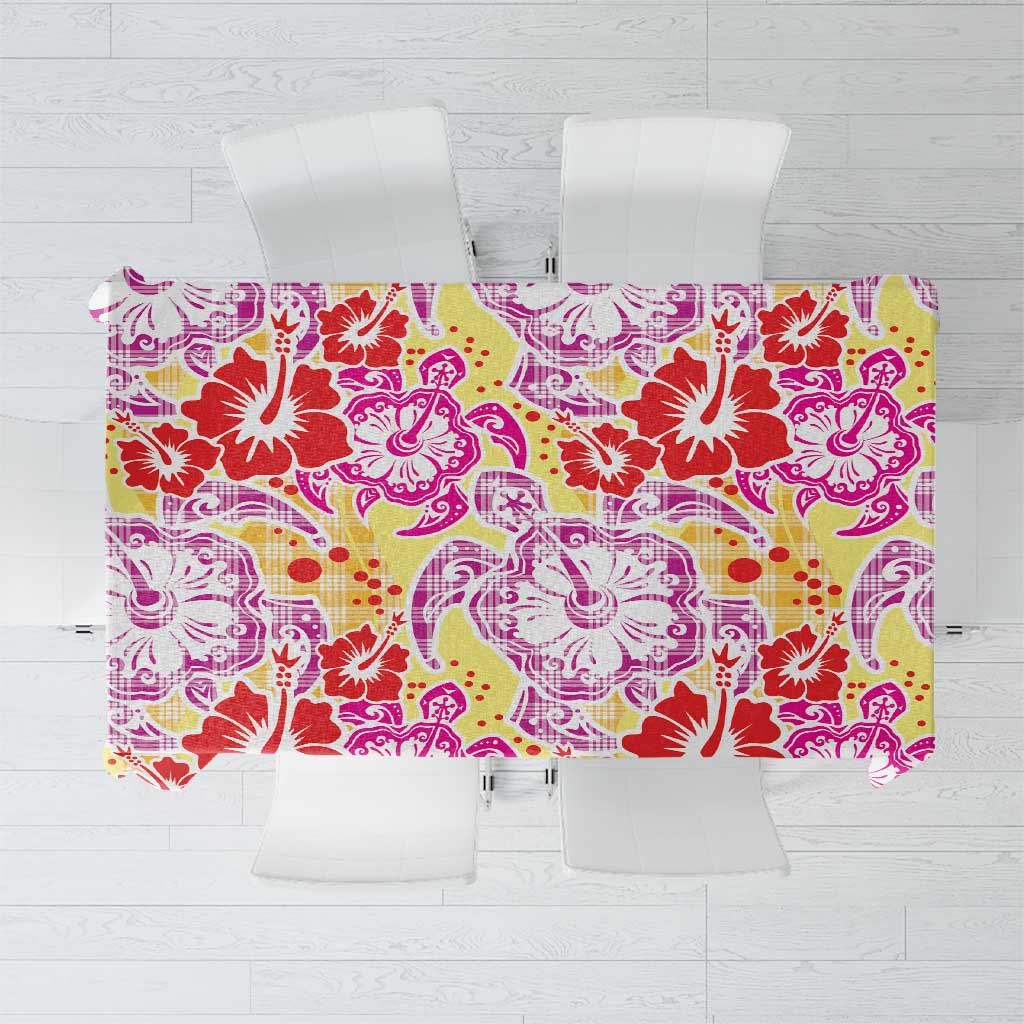 Palaka with Honu and Hibiscus Tablecloth Hawaiian Heritage Spirit LT9 Red - Polynesian Pride
