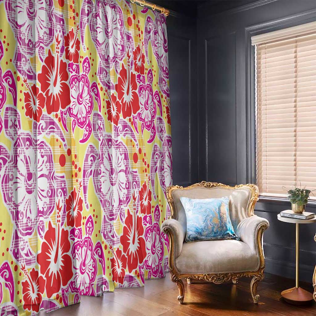 Palaka with Honu and Hibiscus Window Curtain Hawaiian Heritage Spirit LT9 - Polynesian Pride