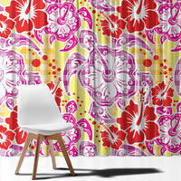Palaka with Honu and Hibiscus Window Curtain Hawaiian Heritage Spirit LT9 - Polynesian Pride