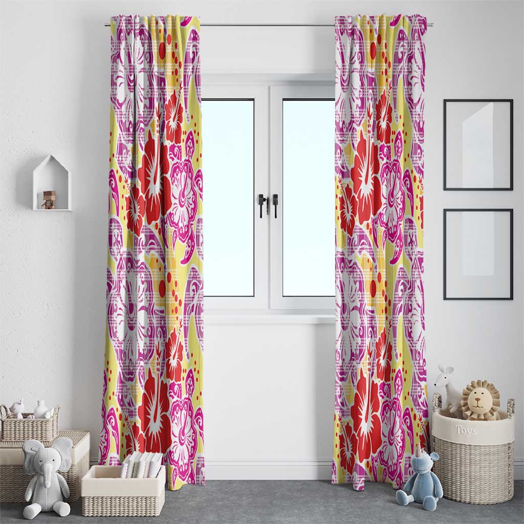 Palaka with Honu and Hibiscus Window Curtain Hawaiian Heritage Spirit LT9 - Polynesian Pride