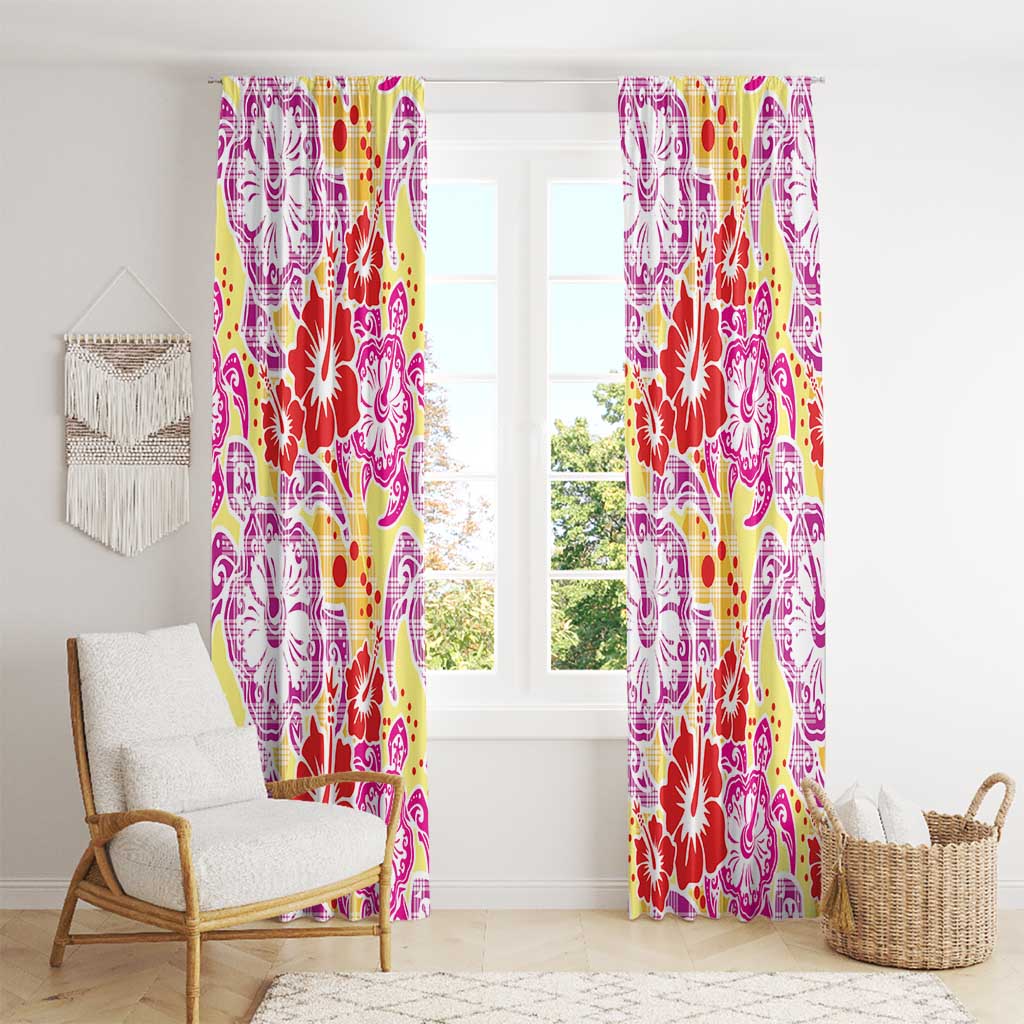 Palaka with Honu and Hibiscus Window Curtain Hawaiian Heritage Spirit LT9 - Polynesian Pride