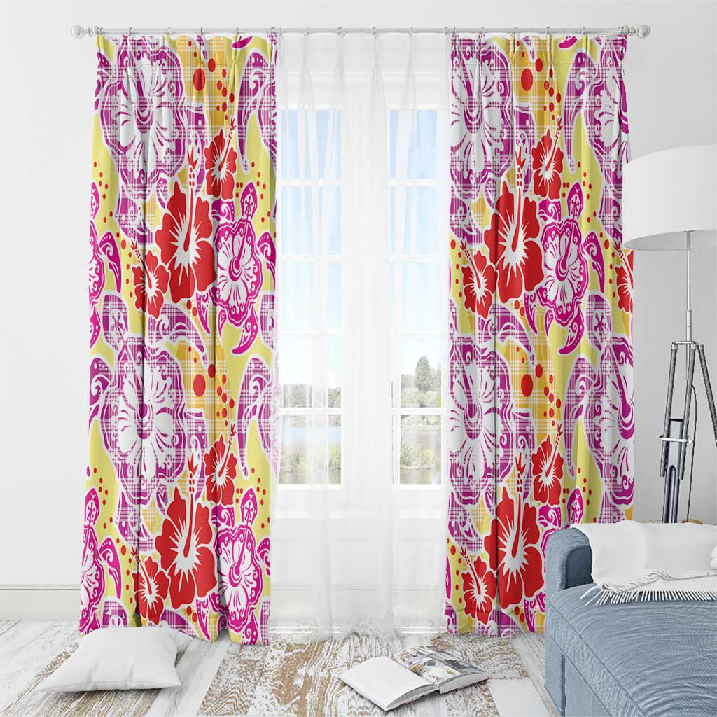 Palaka with Honu and Hibiscus Window Curtain Hawaiian Heritage Spirit LT9 - Polynesian Pride