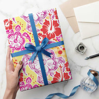 Palaka with Honu and Hibiscus Wrapping Paper Hawaiian Heritage Spirit LT9 - Polynesian Pride