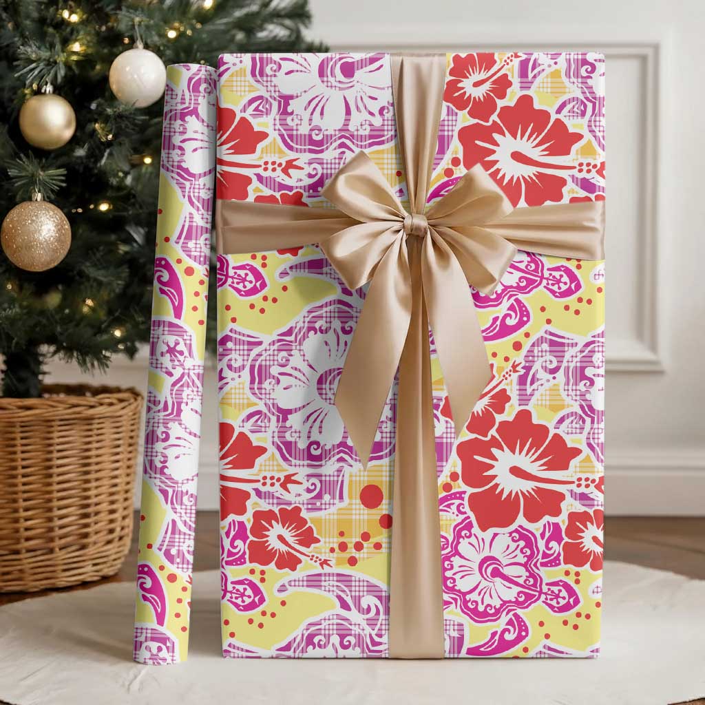 Palaka with Honu and Hibiscus Wrapping Paper Hawaiian Heritage Spirit LT9 - Polynesian Pride
