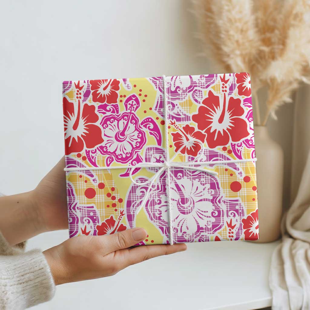 Palaka with Honu and Hibiscus Wrapping Paper Hawaiian Heritage Spirit LT9 - Polynesian Pride