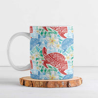 Palaka with Honu and Plumeria Ceramic Mug Hawaiian Heritage Spirit LT9 Blue - Polynesian Pride
