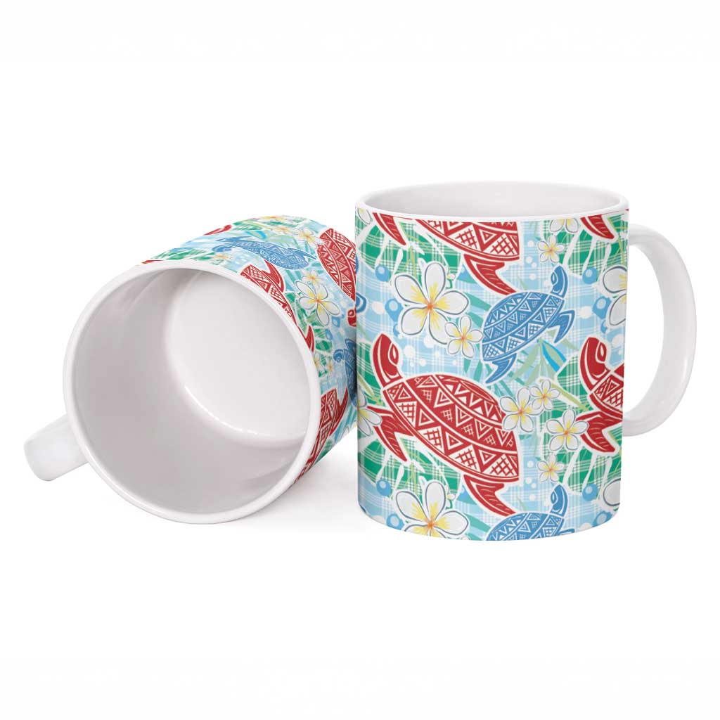 Palaka with Honu and Plumeria Ceramic Mug Hawaiian Heritage Spirit LT9 - Polynesian Pride