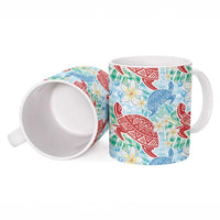 Palaka with Honu and Plumeria Ceramic Mug Hawaiian Heritage Spirit LT9 - Polynesian Pride