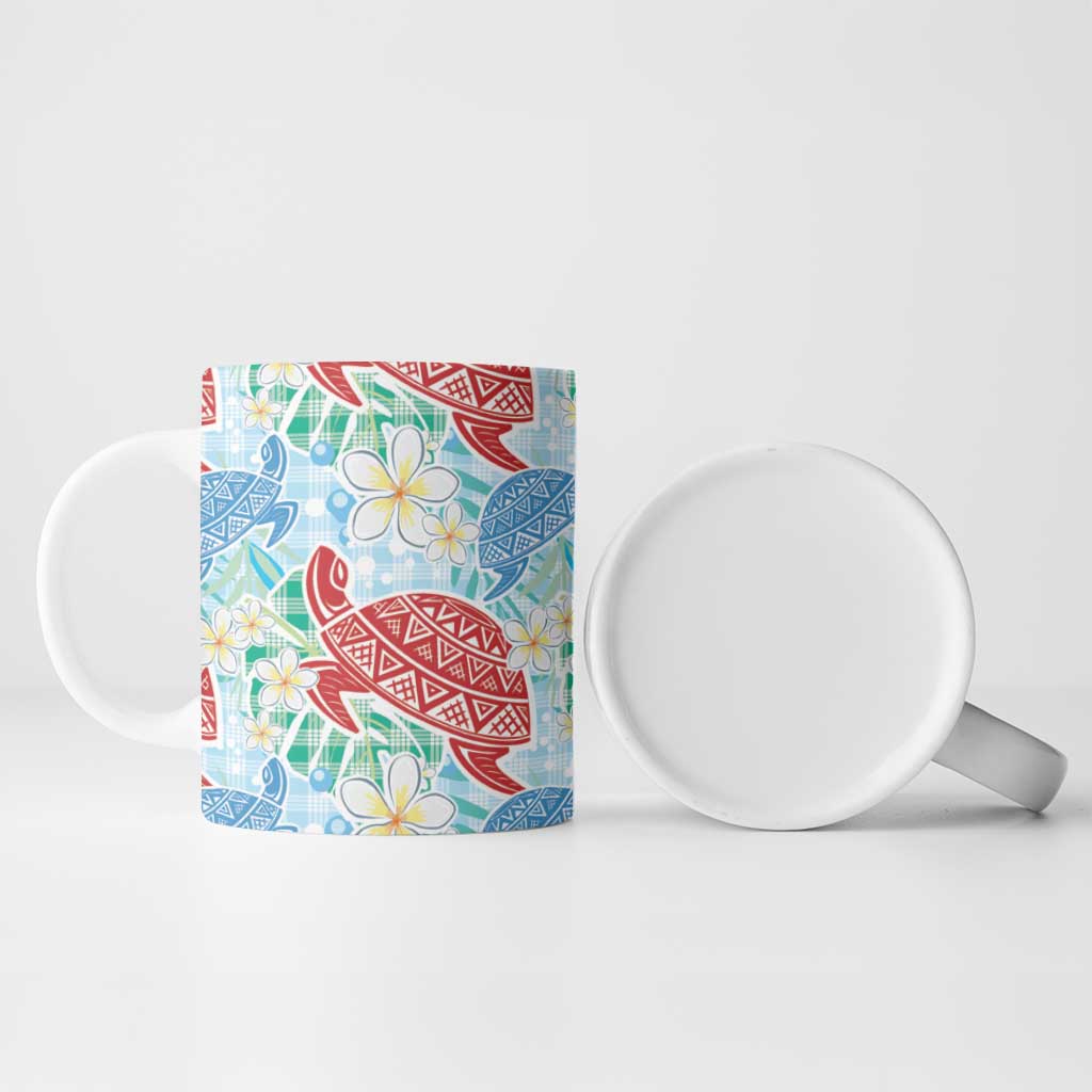 Palaka with Honu and Plumeria Ceramic Mug Hawaiian Heritage Spirit LT9 - Polynesian Pride