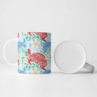 Palaka with Honu and Plumeria Ceramic Mug Hawaiian Heritage Spirit LT9 - Polynesian Pride
