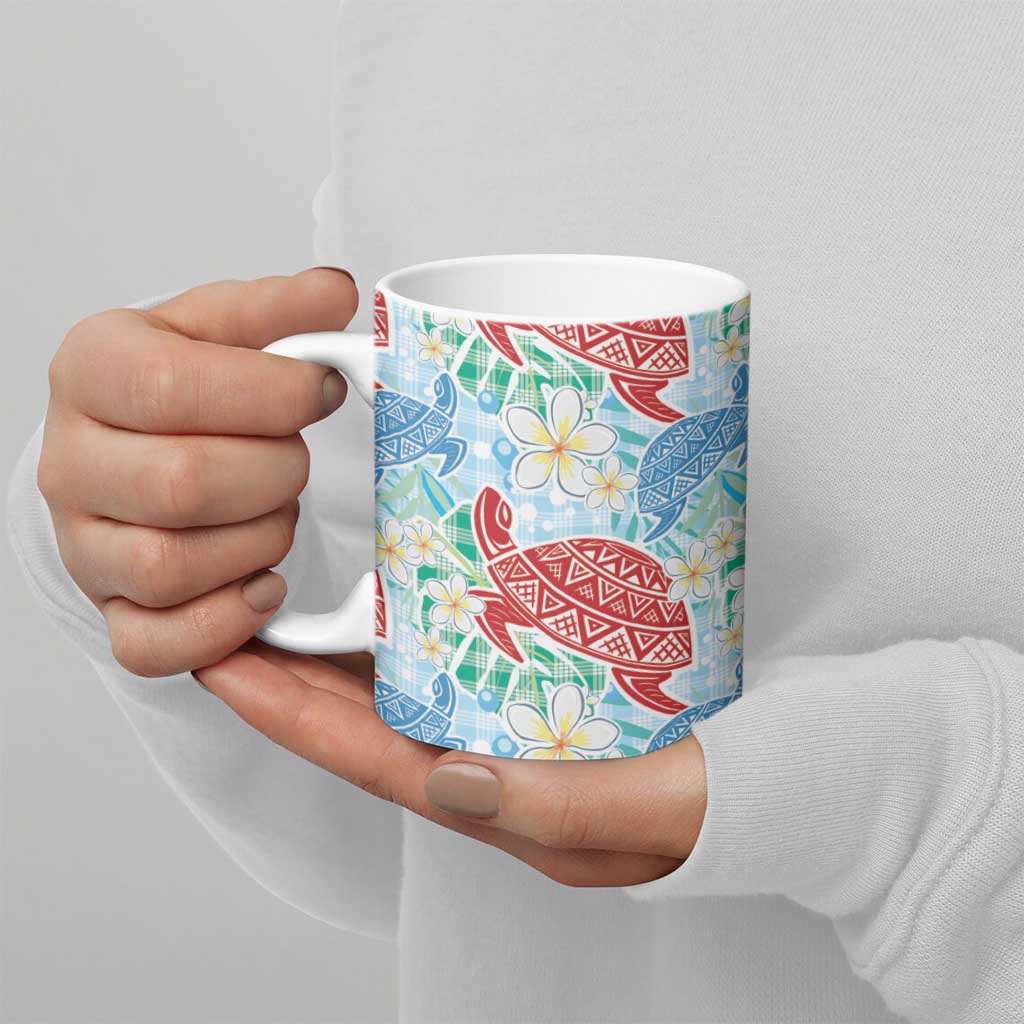 Palaka with Honu and Plumeria Ceramic Mug Hawaiian Heritage Spirit LT9 - Polynesian Pride