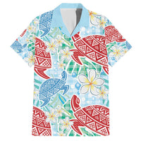 Palaka with Honu and Plumeria Hawaiian Shirt Hawaiian Heritage Spirit LT9 Blue - Polynesian Pride