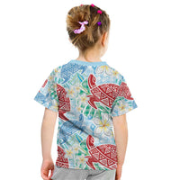 Palaka with Honu and Plumeria Kid T Shirt Hawaiian Heritage Spirit LT9 - Polynesian Pride