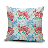 Palaka with Honu and Plumeria Pillow Cover Hawaiian Heritage Spirit LT9 Blue - Polynesian Pride