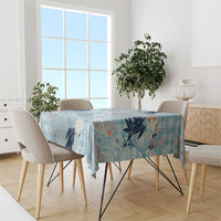 Blue Palaka Crane and Flowers Tablecloth Japan Heritage Spirit LT9 - Polynesian Pride
