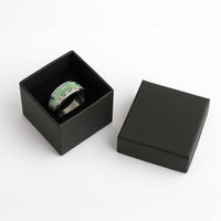 Green Palaka Crane and Flowers Classic Ring Japan Heritage Spirit LT9 - Polynesian Pride