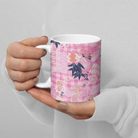 Pink Palaka Crane and Flowers Ceramic Mug Japan Heritage Spirit LT9 - Polynesian Pride