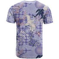 Purple Palaka Crane and Flowers T Shirt Japan Heritage Spirit LT9 - Polynesian Pride