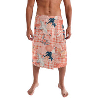 Red Palaka Crane and Flowers Lavalava Japan Heritage Spirit LT9 Red - Polynesian Pride