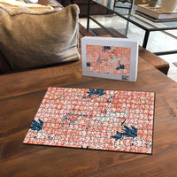 Red Palaka Crane and Flowers Puzzle Japan Heritage Spirit LT9 - Polynesian Pride