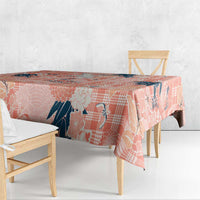 Red Palaka Crane and Flowers Tablecloth Japan Heritage Spirit LT9 - Polynesian Pride