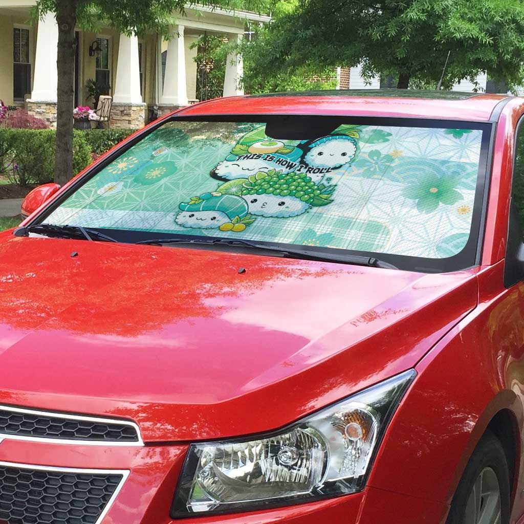 Japanese Kawaii Sushi Auto Sun Shade Green Wagara Palaka This Is How I Roll LT9 - Polynesian Pride