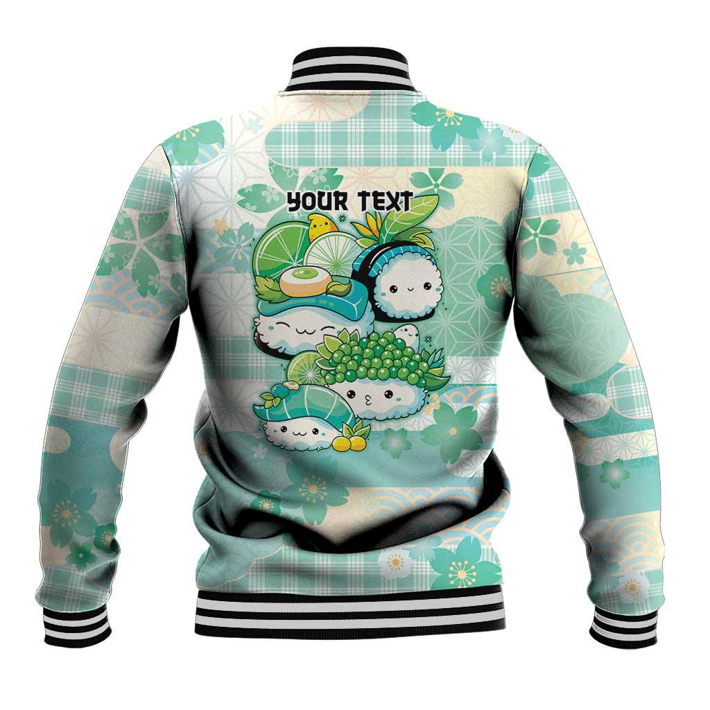 Personalized Japanese Kawaii Sushi Baseball Jacket Green Wagara Palaka This Is How I Roll LT9 - Polynesian Pride