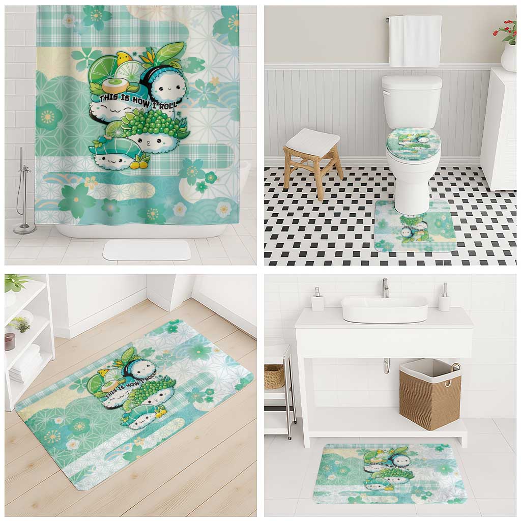Japanese Kawaii Sushi Bathroom Set Green Wagara Palaka This Is How I Roll LT9 - Polynesian Pride