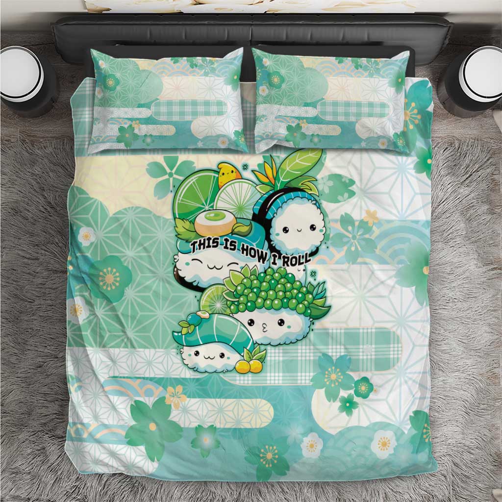 Japanese Kawaii Sushi Bedding Set Green Wagara Palaka This Is How I Roll LT9 Green - Polynesian Pride