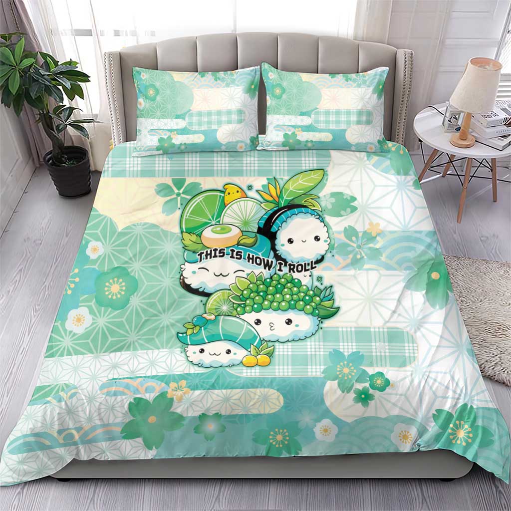 Japanese Kawaii Sushi Bedding Set Green Wagara Palaka This Is How I Roll LT9 - Polynesian Pride