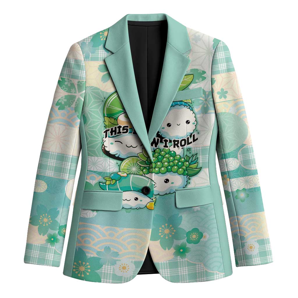 Personalized Japanese Kawaii Sushi Blazer Green Wagara Palaka This Is How I Roll LT9 Unisex Green - Polynesian Pride