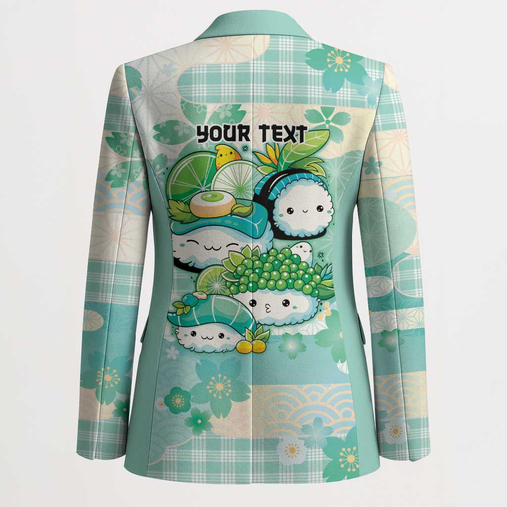 Personalized Japanese Kawaii Sushi Blazer Green Wagara Palaka This Is How I Roll LT9 - Polynesian Pride