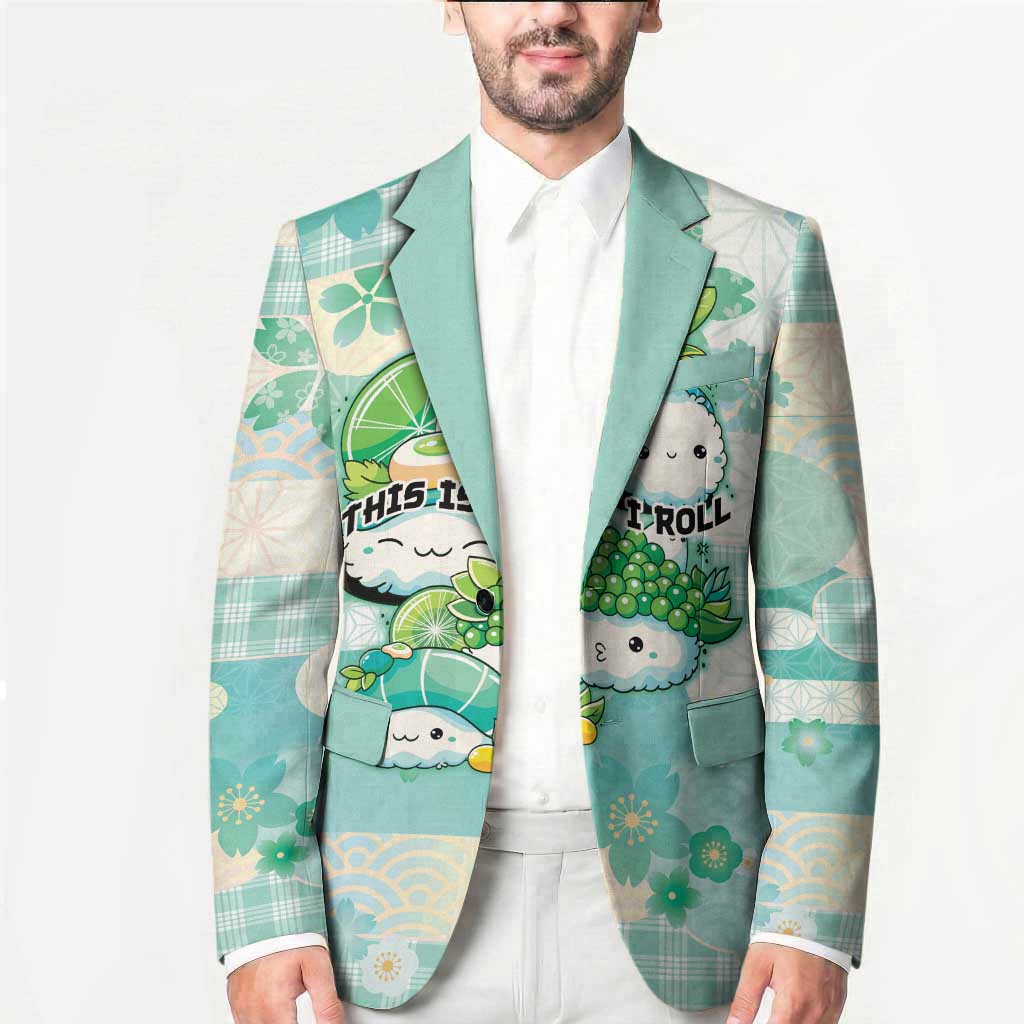 Personalized Japanese Kawaii Sushi Blazer Green Wagara Palaka This Is How I Roll LT9 - Polynesian Pride