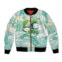 Personalized Japanese Kawaii Sushi Bomber Jacket Green Wagara Palaka This Is How I Roll LT9 Unisex Green - Polynesian Pride