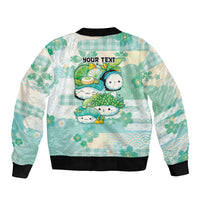 Personalized Japanese Kawaii Sushi Bomber Jacket Green Wagara Palaka This Is How I Roll LT9 - Polynesian Pride
