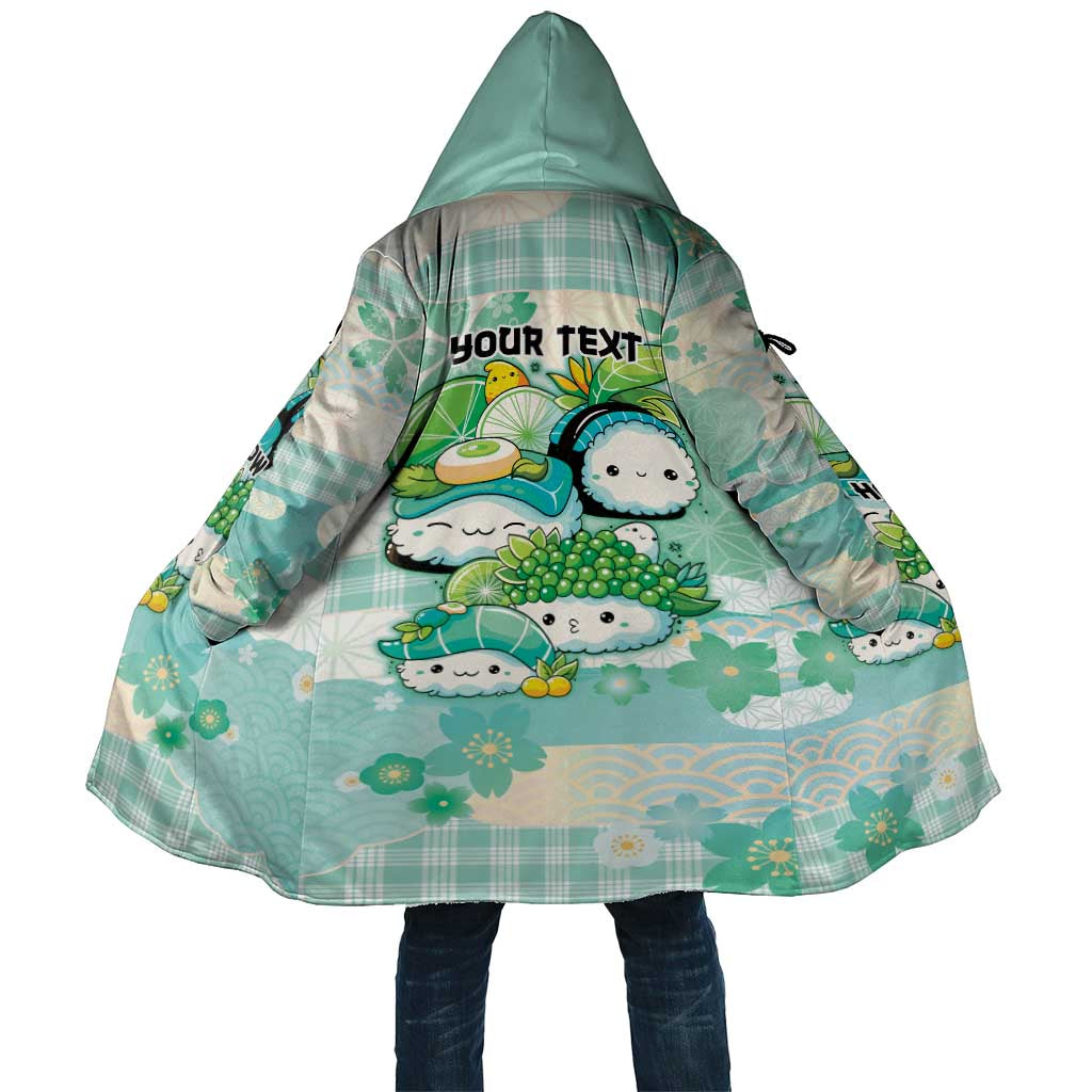 Personalized Japanese Kawaii Sushi Cloak Green Wagara Palaka This Is How I Roll LT9 Unisex Green - Polynesian Pride